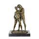 Bronze Modern Art Deco Statue Sculpture Erotic Nude Duo Male Ec-22