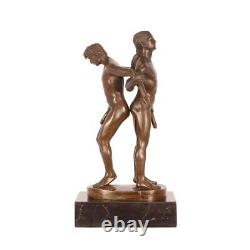 Bronze Modern Marble Art Deco Statue Nude Sculpture Erotic Man Duo Kf-79