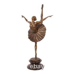 Bronze Modern Marble Art Deco Statue Sculpture Woman Dancer Ballerine Kf-88