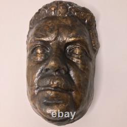 Bronze Mustached Man Mask Sculpture Art Deco Vintage Antique
