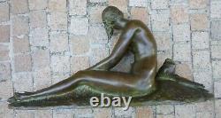 Bronze Nude Art-deco Signed Joseph Cormier 1869-1950 Susse Lost Wax Cast