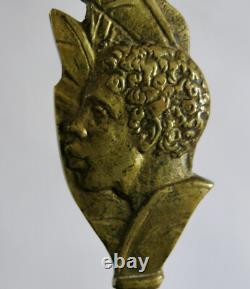 Bronze Paperweight, Art Deco, Paul & Virginie by Domingue, signed head