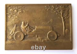 Bronze Plaque Medal, Basque-Béarn Automobile Club, Art Deco Car Medal