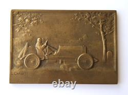 Bronze Plaque Medal, Basque-Béarn Automobile Club, Art Deco Car Medal
