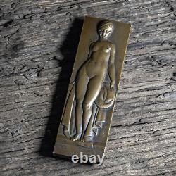 Bronze Plaque Medal P. Turin Art Deco The Bather 130 g 100 mm