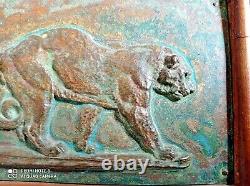 Bronze Plates Art Deco Panthers Lionnes Barye Jouve