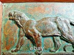 Bronze Plates Art Deco Panthers Lionnes Barye Jouve