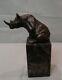 Bronze Rhinoceros Animalier Style Statue Sculpture Art Deco Style Art Nouveau