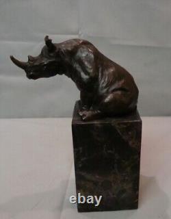 Bronze Rhinoceros Animalier Style Statue Sculpture Art Deco Style Art Nouveau