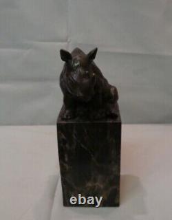 Bronze Rhinoceros Animalier Style Statue Sculpture Art Deco Style Art Nouveau