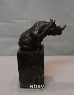 Bronze Rhinoceros Animalier Style Statue Sculpture Art Deco Style Art Nouveau