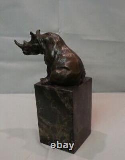 Bronze Rhinoceros Animalier Style Statue Sculpture Art Deco Style Art Nouveau