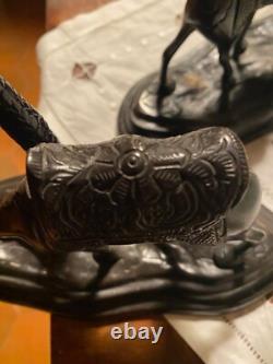 Bronze Sculpture, Animalier Bronze Art Deco Period, 2 Candle Holders, circa 1900