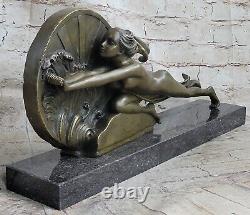 Bronze Sculpture Art Deco Female Chair Anniversary Gift by Gennarelli