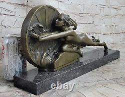 Bronze Sculpture Art Deco Female Chair Anniversary Gift by Gennarelli