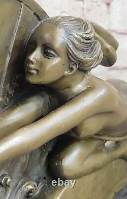 Bronze Sculpture Art Deco Female Chair Anniversary Gift by Gennarelli