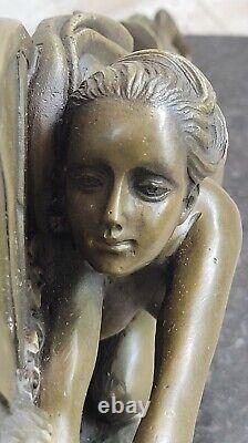 Bronze Sculpture Art Deco Female Chair Anniversary Gift by Gennarelli