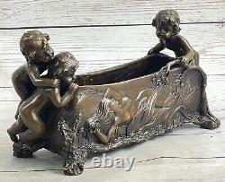 Bronze Sculpture Art Deco New Gardener Vase Font Interior Exterior Nr