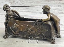 Bronze Sculpture Art Deco New Gardener Vase Font Interior Exterior Nr