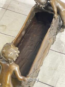 Bronze Sculpture Art Deco New Jardiniere Vase Interior/Exterior Cast Iron