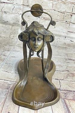 Bronze Sculpture Art Deco New Style Metal Woman Jewelry Flat Figurine