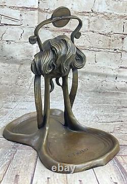 Bronze Sculpture Art Deco New Style Metal Woman Jewelry Flat Figurine