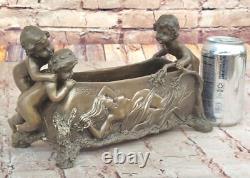 Bronze Sculpture Art Deco Nouveau Planter Vase Cast Iron Indoor / Outdoor