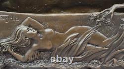 Bronze Sculpture Art Deco Nouveau Planter Vase Cast Iron Indoor / Outdoor
