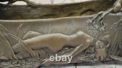 Bronze Sculpture Art Deco Nouveau Planter Vase Cast Iron Indoor / Outdoor