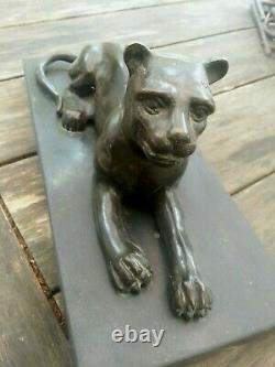 Bronze Sculpture Art Deco Panther