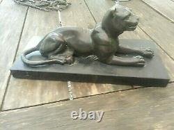 Bronze Sculpture Art Deco Panther