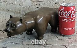 Bronze Sculpture By Botero Cat Félin Animal Art Deco Statue Figurine