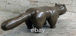 Bronze Sculpture By Botero Cat Félin Animal Art Deco Statue Figurine