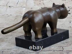 Bronze Sculpture By Botero Cat Félin Animal Art Deco Statue Figurine