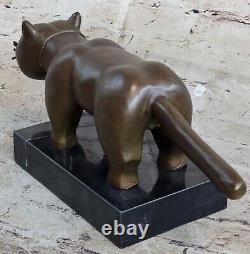 Bronze Sculpture By Botero Cat Félin Animal Art Deco Statue Figurine