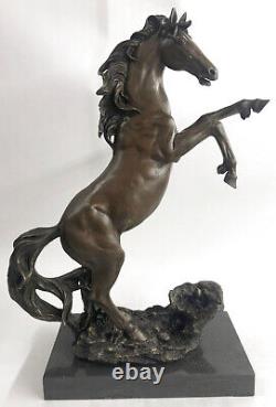 Bronze Sculpture Classic Art Deco Horse Breeding Open Cast Figure Figurine