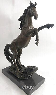 Bronze Sculpture Classic Art Deco Horse Breeding Open Cast Figure Figurine