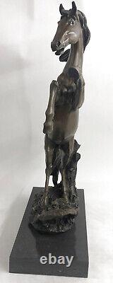 Bronze Sculpture Classic Art Deco Horse Breeding Open Cast Figure Figurine