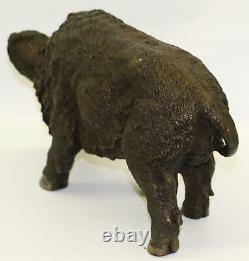 Bronze Sculpture Sale - Art Deco Wild Boar Pig Figurine Signed by Fait