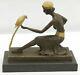 Bronze Sculpture Sale / Parrot In Marble: Art Deco Chiparus And Woman
