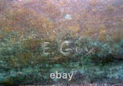 Bronze Sculpture Signed Elise Guy Art Deco Seagull in Full Flight in Front of a Sail