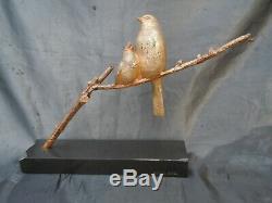 Bronze Sculpture Sparrows Birds On Branches Bronze Art Deco Becquerel In 1930