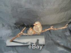 Bronze Sculpture Sparrows Birds On Branches Bronze Art Deco Becquerel In 1930