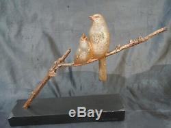 Bronze Sculpture Sparrows Birds On Branches Bronze Art Deco Becquerel In 1930