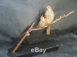 Bronze Sculpture Sparrows Birds On Branches Bronze Art Deco Becquerel In 1930