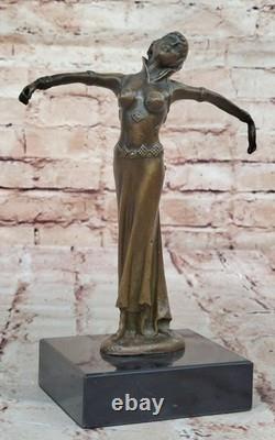 Bronze Sculpture Statue Art Deco 9 Large Dancer Signed Figurine Gift BB