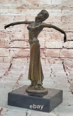 Bronze Sculpture Statue Art Deco 9 Large Dancer Signed Figurine Gift BB