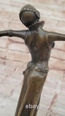 Bronze Sculpture Statue Art Deco 9 Large Dancer Signed Figurine Gift BB