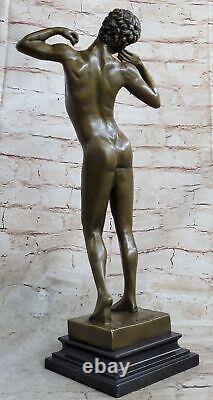 Bronze Sculpture Statue Figurine of a Male Muscular Chair Art Deco Famous Artist