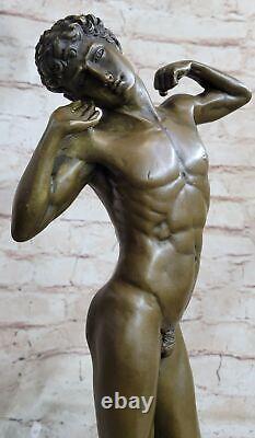 Bronze Sculpture Statue Figurine of a Male Muscular Chair Art Deco Famous Artist